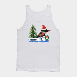 Nautical Preppy Black Lab Aboard The Christmas Salty Dog Tank Top